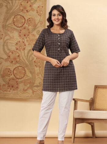 AtoZMart | CraftBrown | Women's Tunic | Chocolate Brown