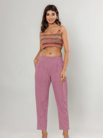 AtoZMart | GajriLine | Women's Straight Pant | Pink
