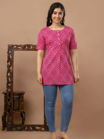 AtoZMart | FuchsiaWave | Women's Tunic | Fuchsia Pink