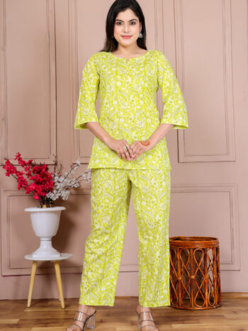 AtoZMart | VineFresh | Women's Night Suit | Parrot Green