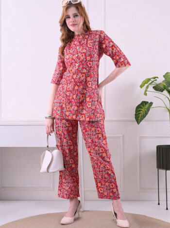 AtoZMart | ScarletBloom | Women's Feeding Kurta | Red