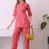 Pink Medal Feeding Kurta in Red – maternity feeding co-ord set by AtoZMart