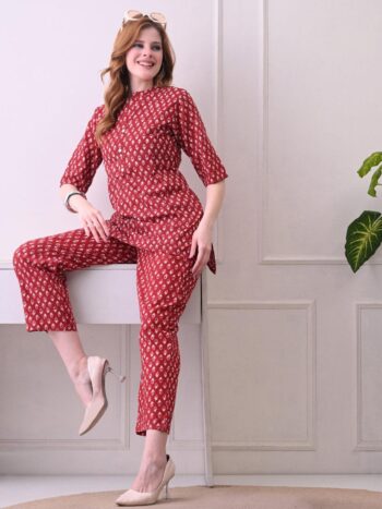 AtoZMart | CrimsonCraft | Women's Feeding Kurta | Crimson Red