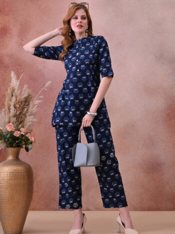 AtoZMart | TuliNavy | Women's Feeding Kurta | Navy Blue
