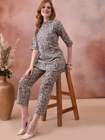 AtoZMart | BloomCream | Women's Feeding Co-Ord Set | Cream