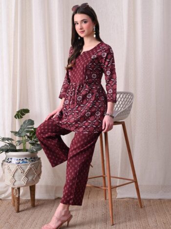 AtoZMart | WineMedal | Women's Feeding Anarkali | Wine