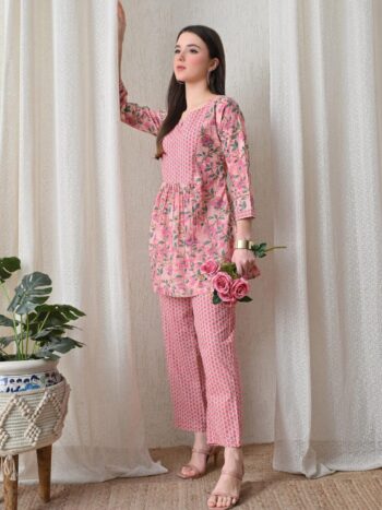 AtoZMart | PeachPeplum | Women's Feeding Co-Ord Set | Peach Pink