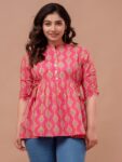 AtoZMart | BootaFlare | Women's Peplum Top | Fuchsia Pink