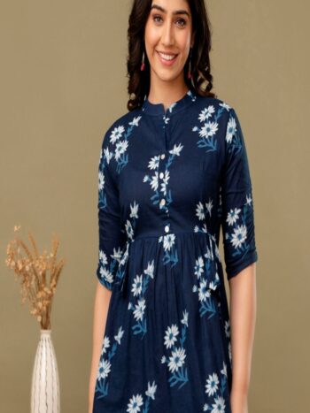 AtoZMart | IndiFlare | Women's Peplum Top | Indigo Blue