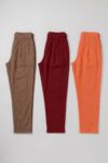 AtoZMart Pack of 3 Pants | Brown + Maroon + Orange | Value Set