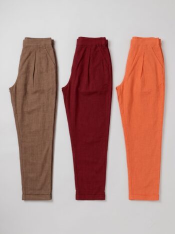 AtoZMart Pack of 3 Pants | Brown + Maroon + Orange | Value Set