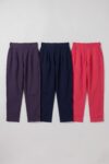 AtoZMart Pack of 3 Pants | Deep Purple + Navy + Pink | Value Set