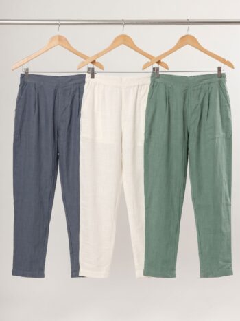 AtoZMart Pack of 3 Pants | Grey + Off White + Sage Green | Value Set