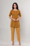 AtoZMart Combo | Mustard Short Kurti + Yellow Pant | 2-in-1 Value Set