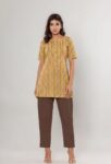 AtoZMart Combo | Pink Tunic + Brown Straight Pant | 2-in-1 Value Set