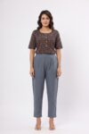 AtoZMart Combo | Chocolate Brown Tunic + Grey Pant | 2-in-1 Value Set 1 COMBO-TNP-006-clea