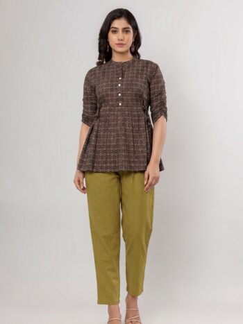 AtoZMart Combo | Black Top + Mango Taper Pant | 2-in-1 Value Set