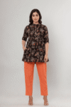 AtoZMart Combo | Black Top + Orange Slim Pant | 2-in-1 Value Set