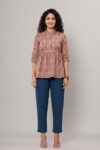 AtoZMart Combo | Peach Top + Navy Blue Taper Pant | 2-in-1 Value Set