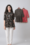 AtoZMart Pack of 3 Tops | Black + Multicolor + Rani Pink | Value Set