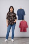 AtoZMart Pack of 3 Tops | Black + Indigo + Pink | Value Set