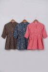 AtoZMart Pack of 3 Tops | Black + Indigo + Rani Pink | Value Set