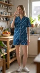 Indigo Giraffe Shirt Shorts Night Suit in Indigo Blue – women's cotton night suit by AtoZMart