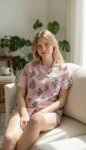 038-pink-stripe-floral-shirt-short-set-1