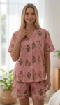 042-coral-red-stripe-floral-shirt-short-set-1