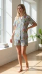 044-black-stripe-floral-shirt-short-set-1