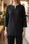046-black-linen-kurta-pant-set-1