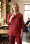 047-maroon-linen-kurta-pant-set-1