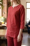 047-maroon-linen-kurta-pant-set-1