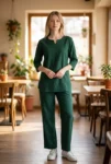 Bottle Green Cotton Slub Kurta Pyjama Night Suit – women's cotton night suit by AtoZMart