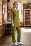 052-olive-linen-kurta-pant-set-1