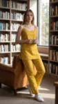 Sunny Buti Cami Pyjama Night Suit in Yellow – women's cotton night suit by AtoZMart