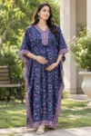 Rose Vine Maternity Kaftan in Navy Blue – maternity kurti by AtoZMart