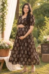 m2-01-brown-buti-print-maternity-maxi-dress-1