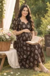 m2-01-brown-buti-print-maternity-maxi-dress-1