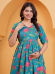 m3-06-teal-lotus-print-maternity-feeding-dress-1