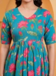 m3-06-teal-lotus-print-maternity-feeding-dress-1