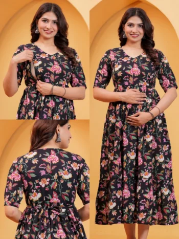 Black Jaal Maternity Feeding Dress – maternity kurti, photo 2