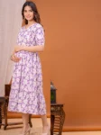 Lilac Bloom Maternity Feeding Dress in Lavender – maternity kurti by AtoZMart