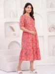 Chevron Pink Maternity Feeding Dress – maternity kurti by AtoZMart