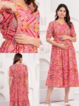 m3-11-pink-chevron-print-maternity-feeding-dress-1