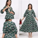 m3-15-bottle-green-printed-maternity-feeding-dress-1