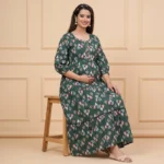 m3-15-bottle-green-printed-maternity-feeding-dress-1