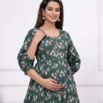 m3-15-bottle-green-printed-maternity-feeding-dress-1