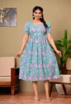 Teal Blossom Maternity Dress in Sea Green – maternity kurti by AtoZMart