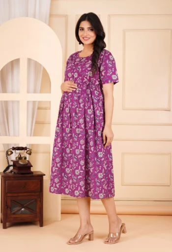Purple Jaal Maternity Dress – maternity kurti, photo 2